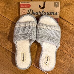 Dearfoams Light Gray Knit Slippers
